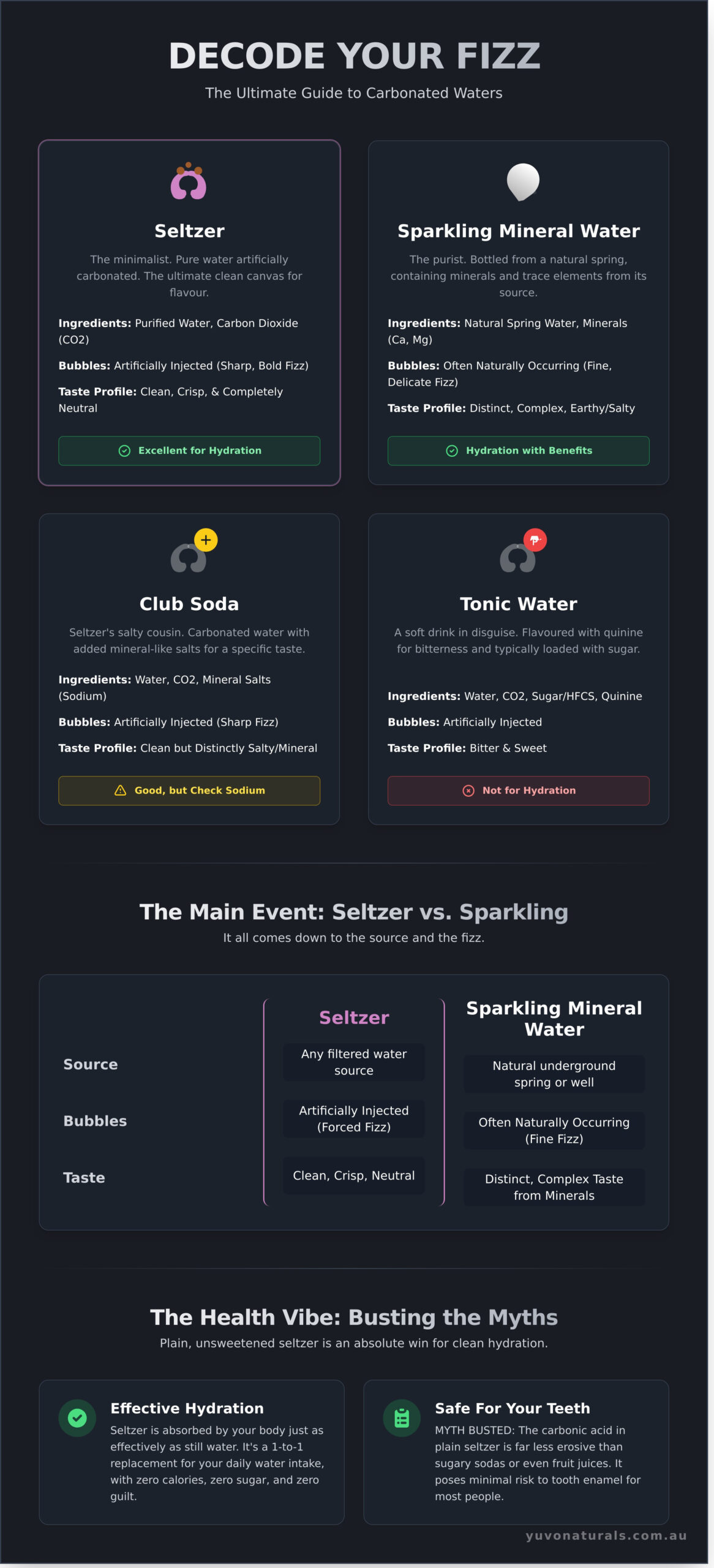 Seltzer vs. Sparkling Water: What’s the Real Difference? - Infographic